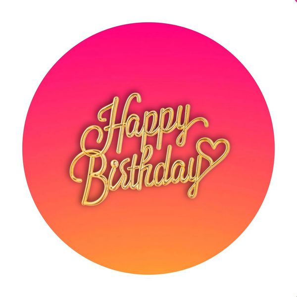 Painel Redondo 50x50 - Happy Birthday