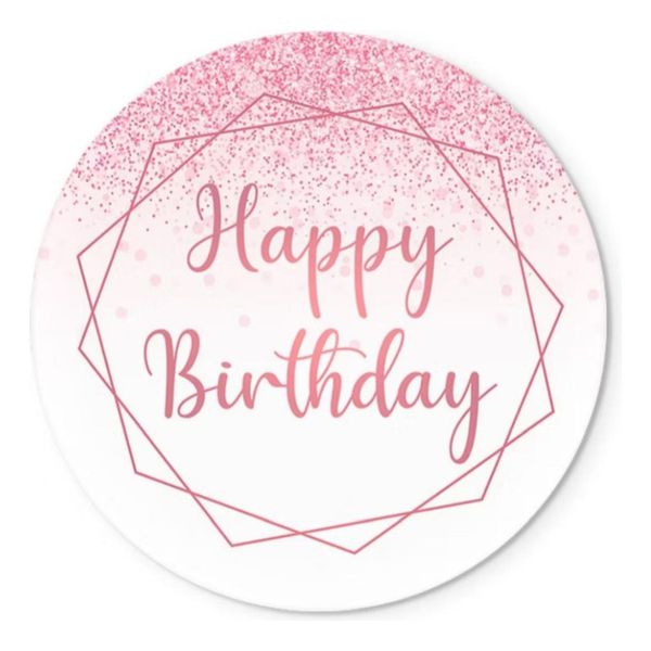 Painel Redondo 50x50 - Happy Birthday