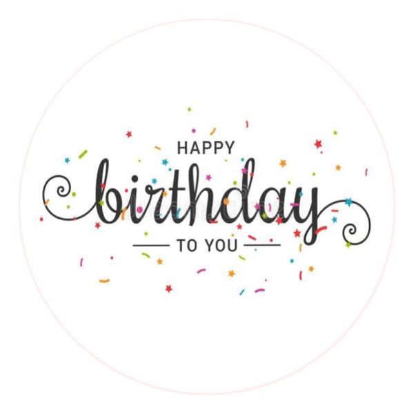 Painel Redondo 50x50 - Happy Birthday