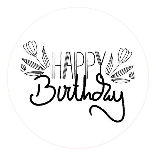 Painel Redondo 50x50 - Happy Birthday