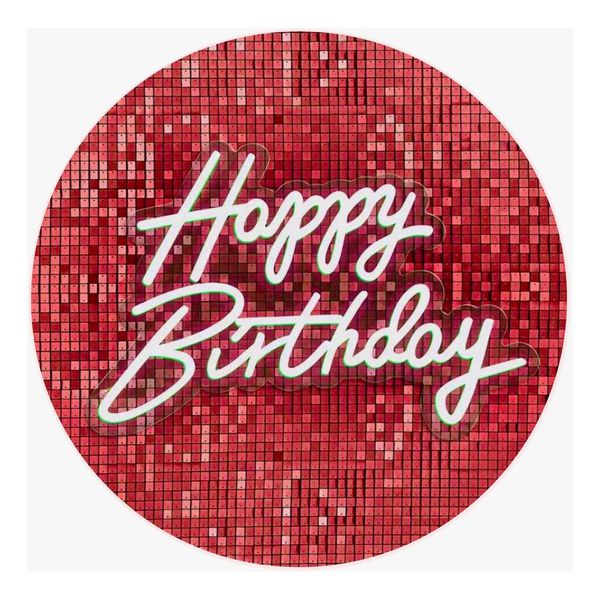 Painel Redondo 50x50 - Happy Birthday