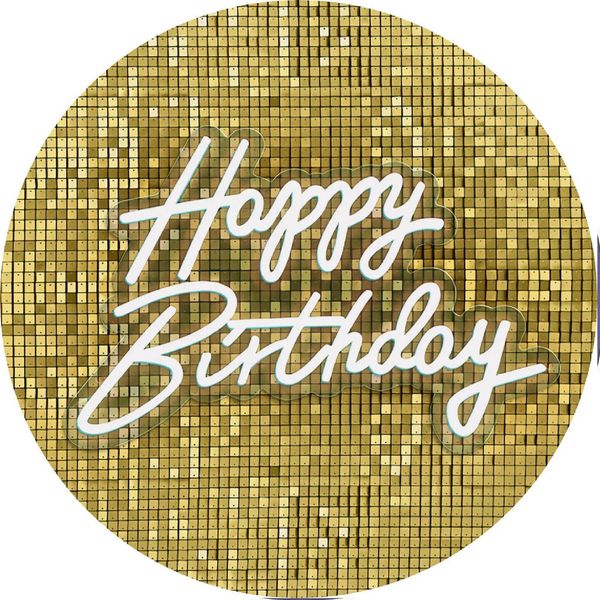 Painel Redondo 50x50 - Happy Birthday