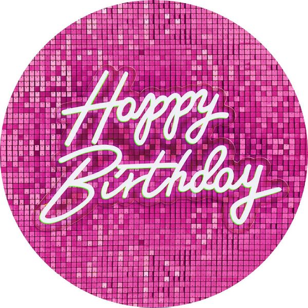 Painel Redondo 50x50 - Happy Birthday