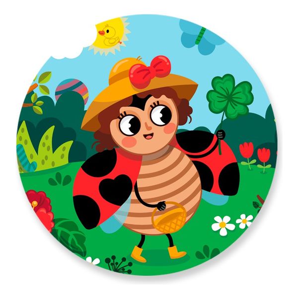 Painel Redondo 50x50 - Joaninha