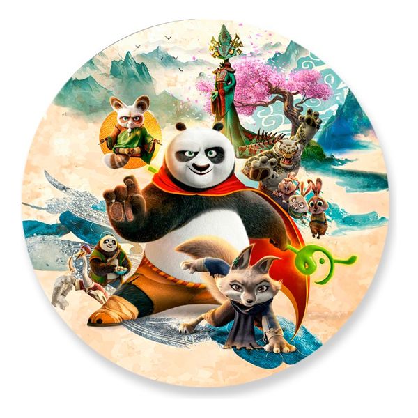Painel Redondo 50x50 - Kung Fu Panda