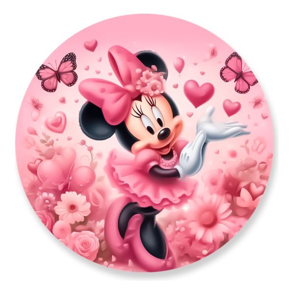 Painel Redondo 50x50 - Minnie