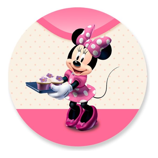 Painel Redondo 50x50 - Minnie