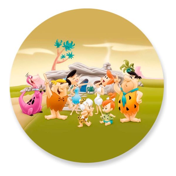 Painel Redondo 50x50 - Os Flintstones
