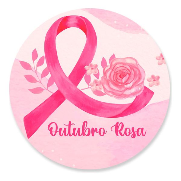 Painel Redondo 50x50 - Outubro Rosa