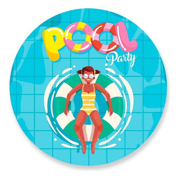 Painel Redondo 50x50 - Pool Party