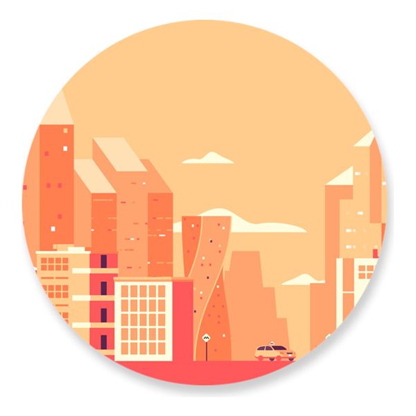 Painel Redondo 50x50 - Prédios