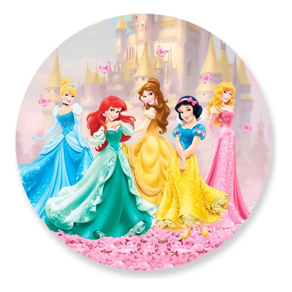 Painel Redondo 50x50 - Princesas