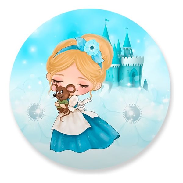 Painel Redondo 50x50 - Princesas