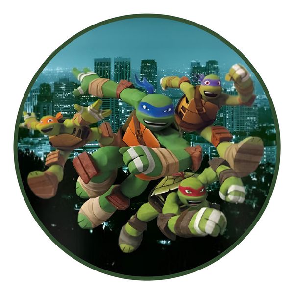 Painel Redondo 50x50 - Tartarugas Ninja