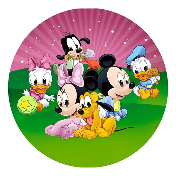 Painel Redondo 50x50 - Turma do Mickey Baby