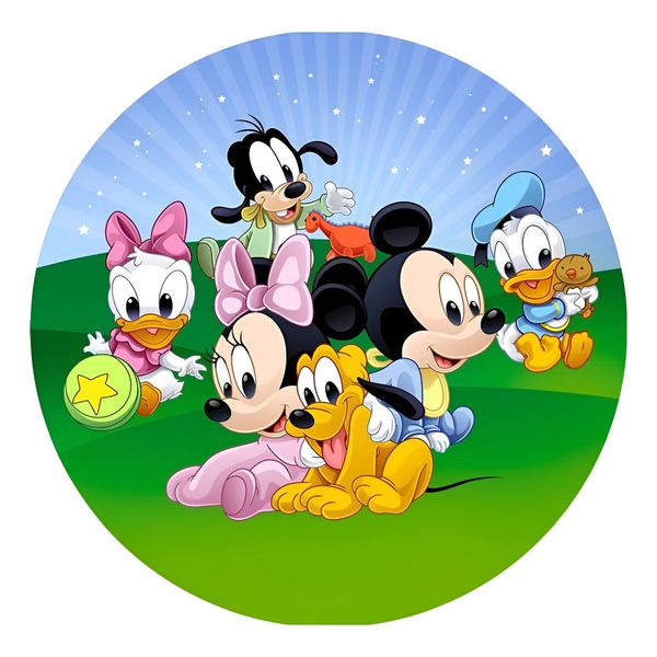 Painel Redondo 50x50 - Turma do Mickey Baby