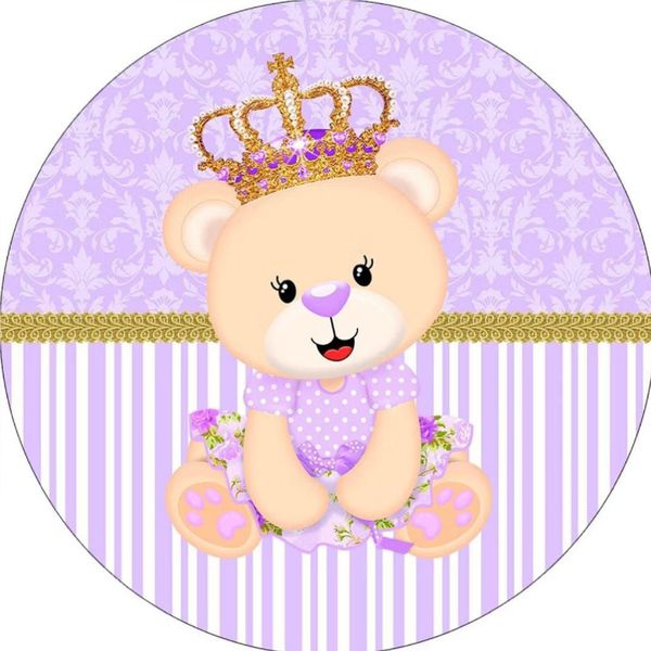 Painel Redondo 50x50 - Ursinho Realeza