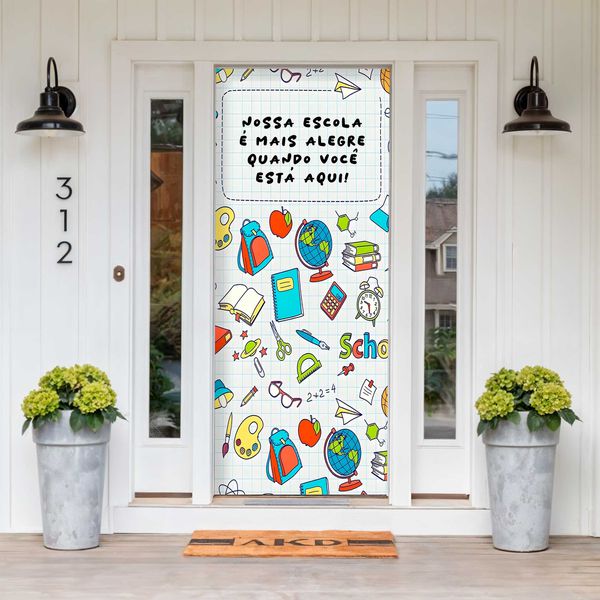 Capa De Porta Para Decoração Volta as Aulas