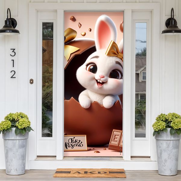 Capa De Porta Para Decoração Páscoa 3