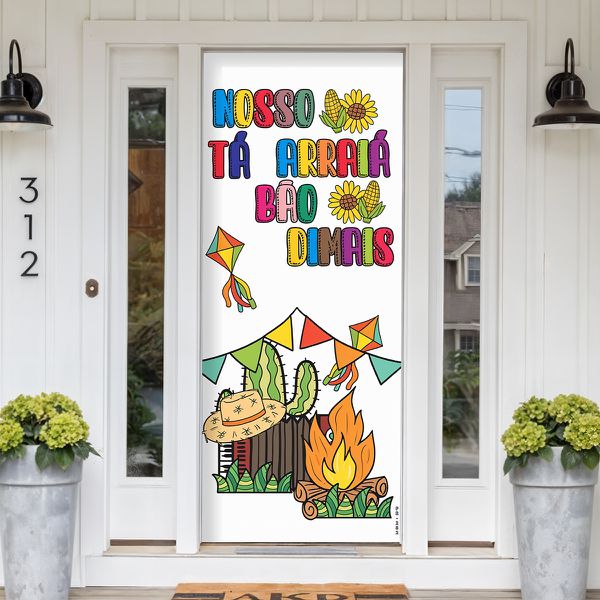 Capa De Porta Para Decoração Tema Festa Junina 5
