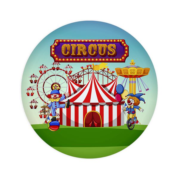 Painel De Festa Redondo Circo