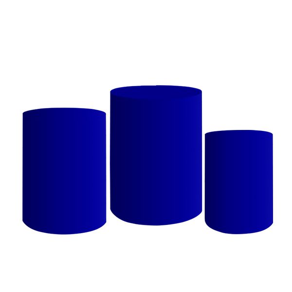 Trio De Cilindros Para Festa Fundo Azul Marinho Liso