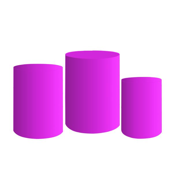 Trio De Cilindros Para Festa Fundo Rosa Fúcsia Liso