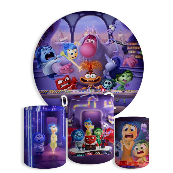 Kit Painel De Festa Divertidamente 2 + Trio De Cilindros Em Tecido 