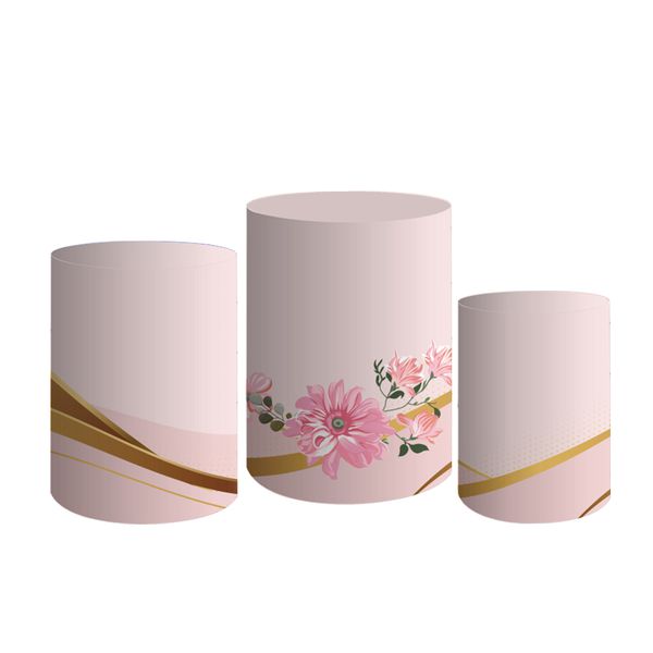 Trio De Cilindros Para Festa Arranjo De Flores Jardim Floral