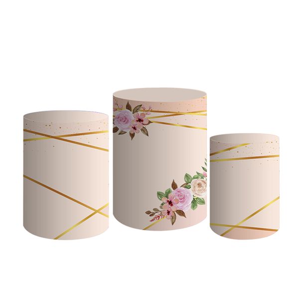 Trio De Cilindros Para Festa Arranjo De Flor Rosa Jardim