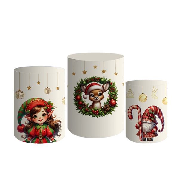 Trio De Cilindros Para Festa Feliz Natal Mágico Duende