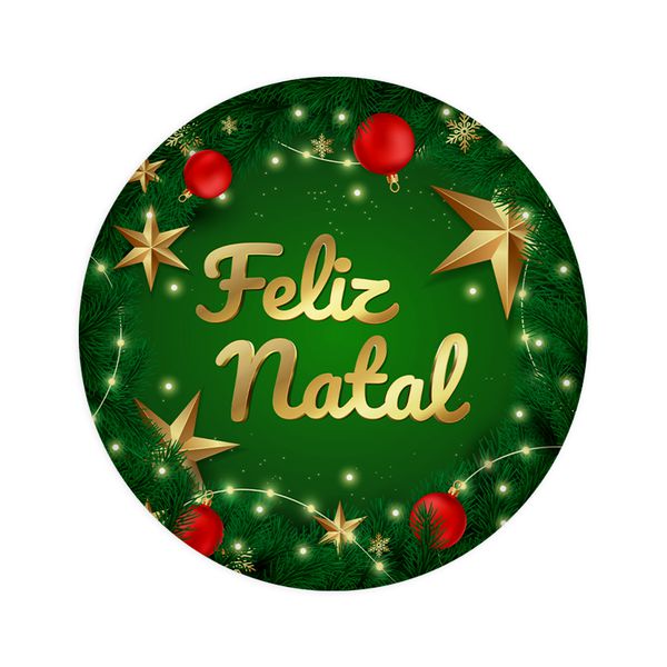 Painel De Festa Redondo Feliz Natal Natalino