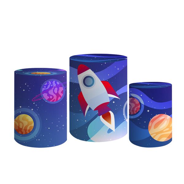 Trio De Cilindros Para Festa Astronauta No Espaço