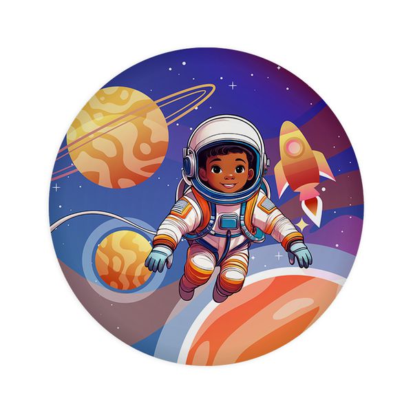 Painel De Festa Redondo Astronauta No Espaço