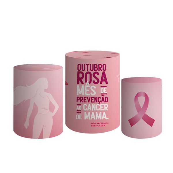 Trio De Cilindros Para Festa Outubro Rosa