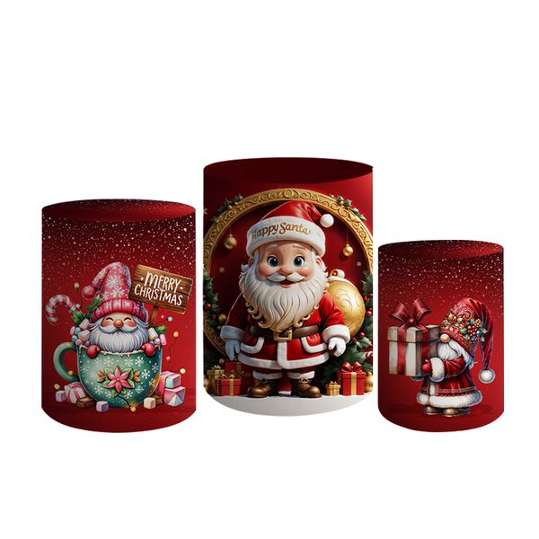 Trio De Cilindros Para Festa Feliz Natal Papai Noel