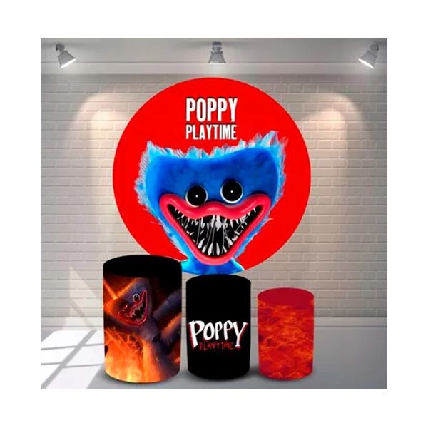 Kit Capa Painel Sublimado + 3 Capas De Cilindro - Poppy Playtime
