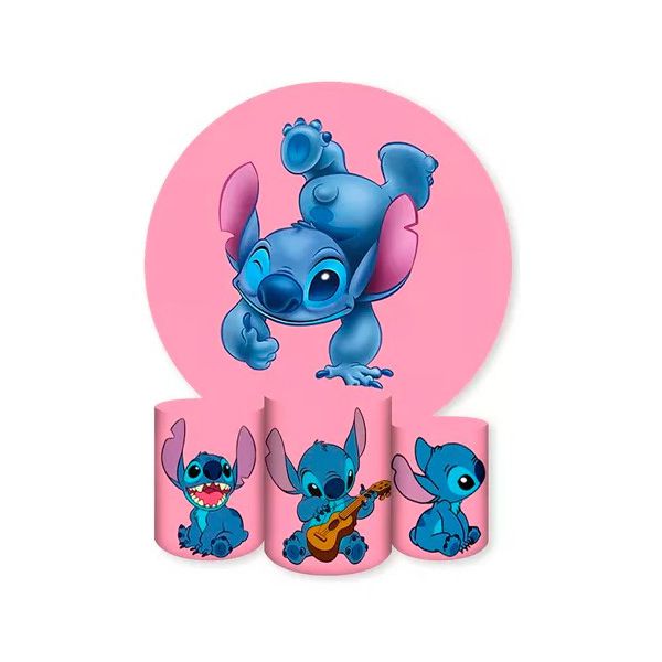 Kit Capa Painel Sublimado + 3 Capas De Cilindro - Stitch
