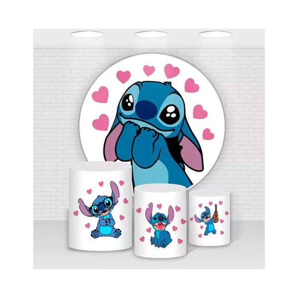 Kit Capa Painel Sublimado + 3 Capas De Cilindro - Stitch