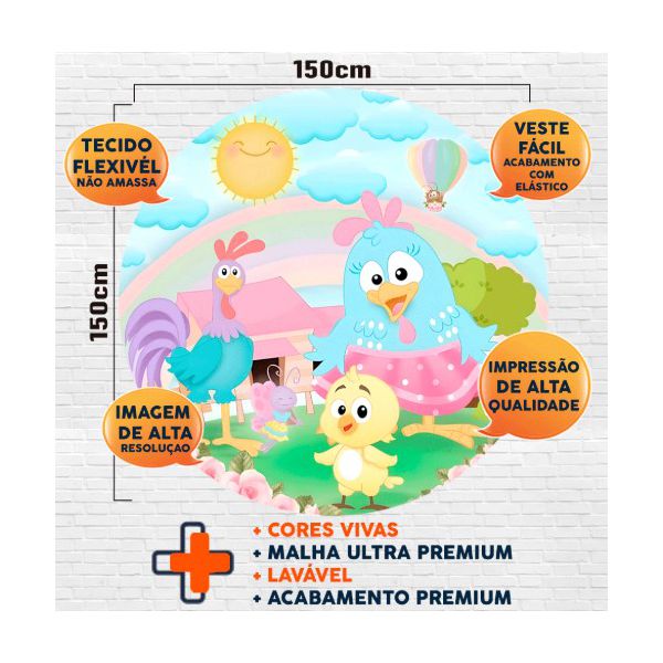 Capa Painel Sublimado - Galinha Pintadinha