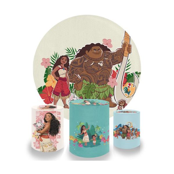 Kit Capa Painel Sublimado + 3 Capas De Cilindro - Moana 2