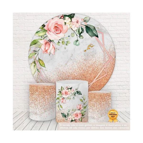 Kit Capa Painel Sublimado + 3 Capas De Cilindro - Floral