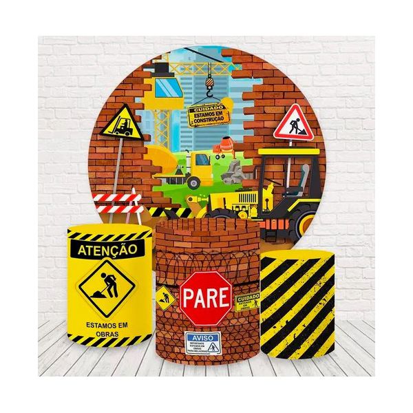 Kit Capa Painel Sublimado + 3 Capas De Cilindro - Construção