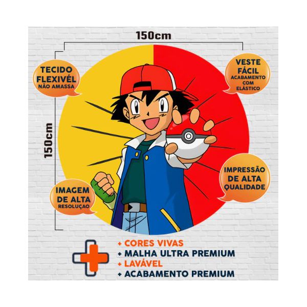 Capa Painel Sublimado - Pokémon