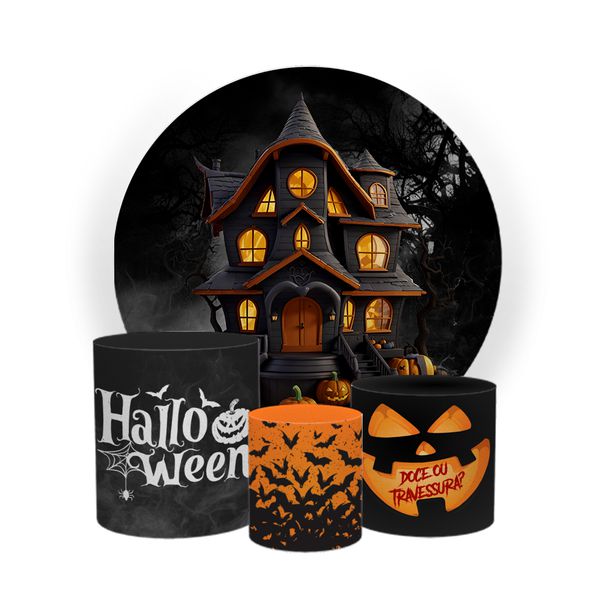 Kit Capa Painel Sublimado + 3 Capas De Cilindro - Halloween