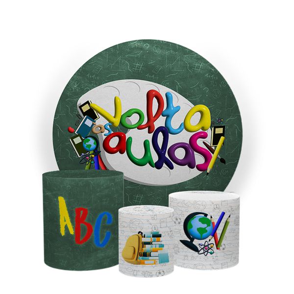 Kit Capa Painel Sublimado + 3 Capas De Cilindro - Volta às Aulas