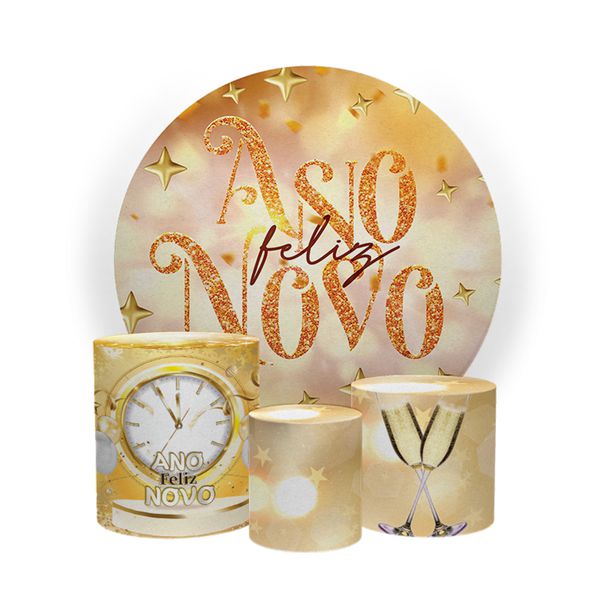 Kit Capa Painel Sublimado + 3 Capas De Cilindro - Ano Novo 3