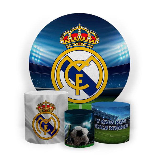 Kit Capa Painel Sublimado + 3 Capas De Cilindro - Real Madrid