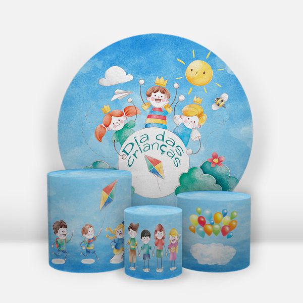 Kit Capa Painel Sublimado + 3 Capas De Cilindro - Dia das Crianças