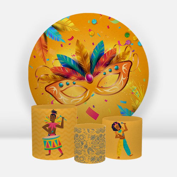 Kit Capa Painel Sublimado + 3 Capas De Cilindro - Carnaval